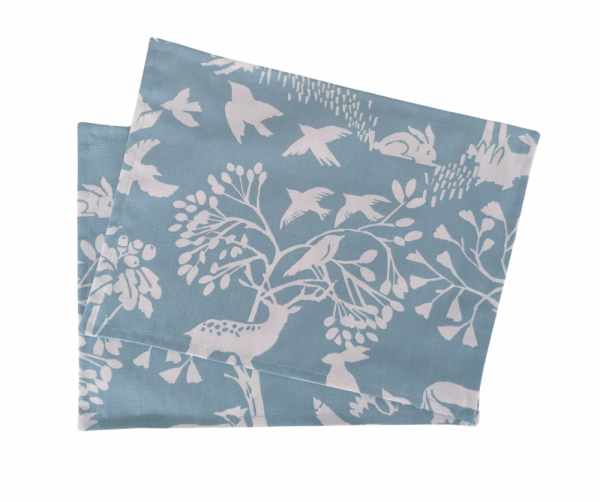Ice Blue Woodland Animals Placemats
